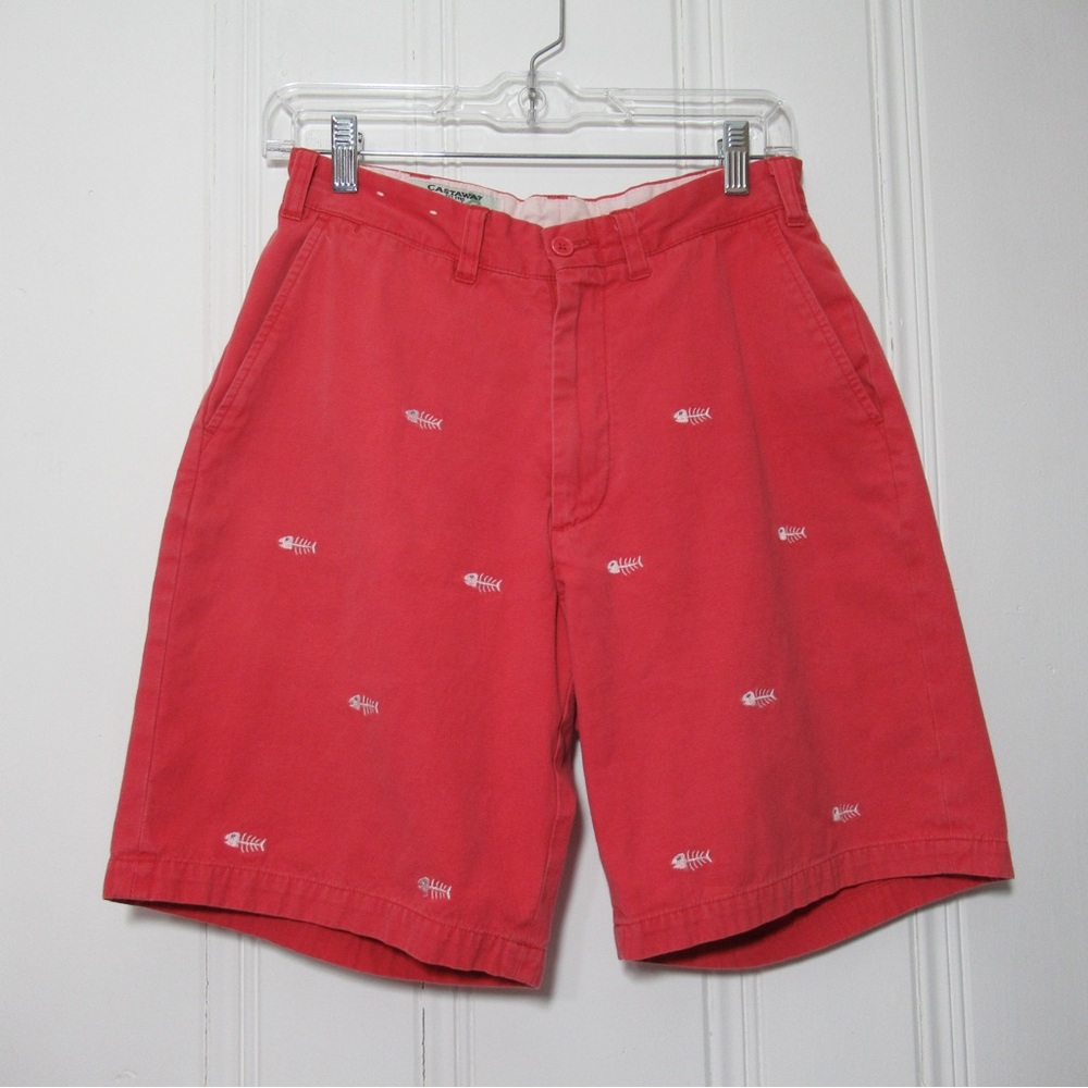 Castaway Nantucket Fish Embroidered Shorts Size 28